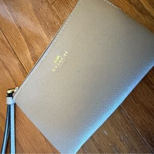 Coach Metallic Beige/Tan Wristlet